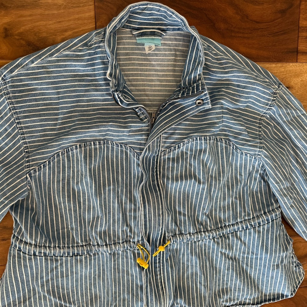 Future Collective Striped Denim Zip Front Jacket size XL - Picture 5 of 7